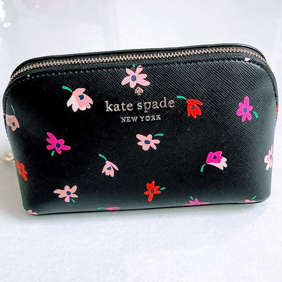 kate spade Handbags - Kate Spade Staci Ditsy Buds Cosmetic Case Black Floral